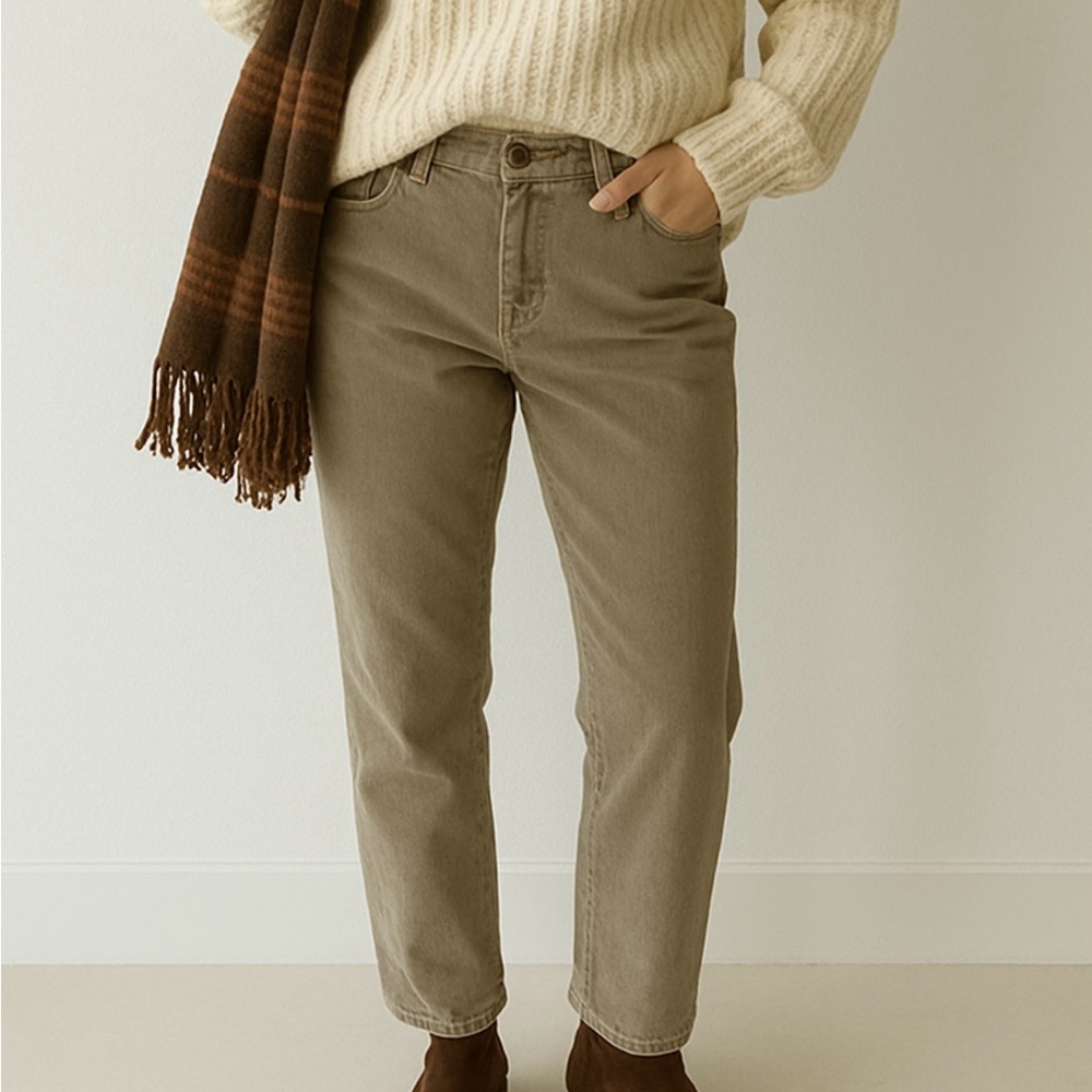 J.Jill Boyfriend Pants 6 Stretch Corduroy Quiet Luxury Preppy Casual Cabincore - Picture 1 of 14
